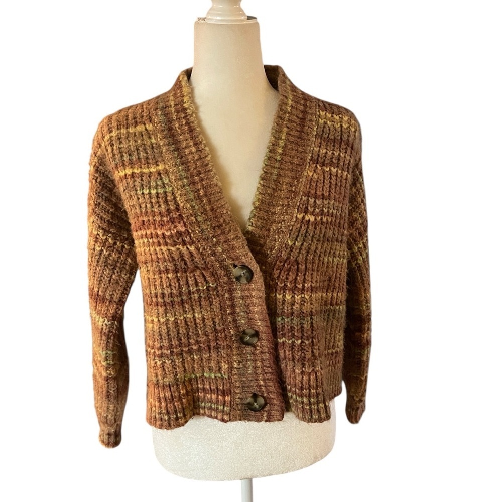 Madewell Space-Dyed Waller Crop Cardigan Sweater Size XS